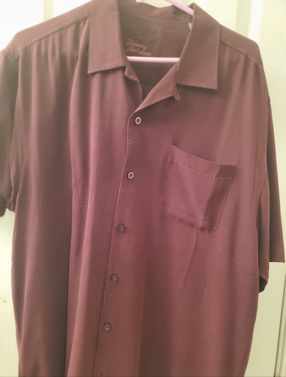 Tommy Bahama Men's Deep Burgundy Short-Sleeve Camp Shirt